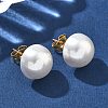 304 Stainless Steel Plastic Imitation Pearl Stud Earrings EJEW-R030-01G-02-2