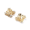 Rack Plating Brass Cubic Zirconia Bead Cap KK-A183-99G-2