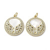 Brass Micro Pave Cubic Zirconia Pendants KK-G485-09G-1