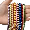 Round Grade A Glass Pearl Beads Strands HY-E001-09-4