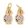 Brass Micro Pave Cubic Zirconia Pendants KK-G544-43G-1