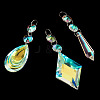 3Pcs 3 Styles Crystal Glass Hanging Sun Catcher AJEW-TADJ0001-07-3