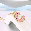 Fashion Tin Alloy Enamel Initial Pendant Necklaces NJEW-BB20985-C-5