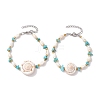Summer Beach Natural Shiva Eye Shell Link Bracelets BJEW-JB10287-1