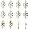 HOBBIESAY 10Pcs Brass Colorful Cubic Zirconia Connector Charms FIND-HY0001-23-1