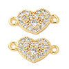 Brass Micro Pave Cubic Zirconia Connector Charms KK-U056-43G-1