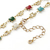 Handmade Brass Enamel Link Chains Jewelry Sets SJEW-JS01163-4
