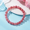 Natural Quartz Imitation Strawberry Quartz Beaded Stretch Bracelets for Women BJEW-JB13141-1