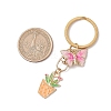 3Pcs Potted Plant & Butterfly Alloy Enamel Pendant Keychains KEYC-JKC01160-4