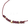 Natural Round Garnet Beads Braided Bead Bracelets for Women BJEW-JB11655-05-3