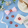 6Pcs Alloy Rhinestone 1-Hole Shank Buttons BUTT-FG0001-42A-5