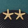 304 Stainless Steel Starfish Stud Earrings EJEW-Z135-02G-03-1