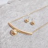 Round 304 Stainless Steel Stud Earrings & Pendant Necklaces Sets FS-WG95951-17-1