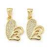 Brass Micro Pave Clear Cubic Zirconia Pendants ZIRC-P113-07G-G-1