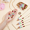Wood Cross with Acrylic Beaded Pendant Necklaces for Women NJEW-AB00014-3