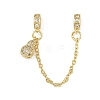 Brass Pave Clear Cubic Zirconia European Safety Chains with Charms KK-L236-15D-G-1