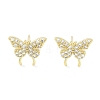 Brass Micro Pave Clear Cubic Zirconia Studs Earring for Women EJEW-S217-C06-1