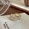 5Pcs Brass Enamel & Natural Shell Finger Rings Sets WG36BED-02-3