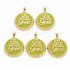 Brass Enamel Pendants ENAM-S128-002J-NR-1