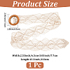 Cloth Woven Rhombus with Wood Chain Belts for Women AJEW-WH20019-125B-2