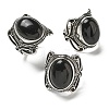 Natural Obsidian Adjustable Rings RJEW-I108-02AS-12-4