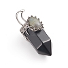 Natural Black Agate Pointed Big Pendants G-I275-01A-2