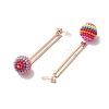 Resin Waxberry Round Ball Dangle Stud Earrings LS-EJEW-O073-02KCG-2