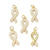 Brass Micro Pave Clear Cubic Zirconia Pendants X-ZIRC-L100-119G-1