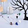 6Pcs 6 Style Natural & Synthetic Hexagonal Pointed Dowsing Pendulums G-FW0001-22-5
