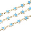 Handmade Alloy Enamel Star Link Chains ENAM-F138-01B-RS-1