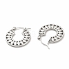 304 Stainless Steel Leaf Wrap Hoop Earrings for Women EJEW-F283-07P-2