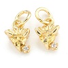 Brass Cubic Zirconia Pendants ZIRC-O041-02G-1