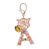 Letter A Resin & Butterfly Acrylic Pendant Keychain KEYC--JKC00932-1