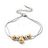 304 Stainless Steel Rolo Chain Multi-layer Bracelets for Women BJEW-D337-01A-GP-4