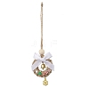 Christmas Wood & Polyester Bowknot Pendant Decorations HJEW-JM04193-03-2