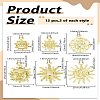12Pcs 6 STYLES Rack Plating Alloy Pendants FIND-LP0005-58-2
