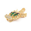 Rack Plating Brass Micro Pave Cubic Zirconia Pendants ZIRC-C035-01G-01-3