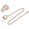 Alloy Crystal Rhinestone Whistle Pendant Necklaces NJEW-WH20001-24G-01-7