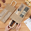 2-Slot Rectangle Linen Wine Storage Bags with Handle ABAG-WH0046-28B-3