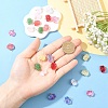 24Pcs 8 Colors Lotus Flower Transparent Glass Connector Charms PALLOY-YW00110-3