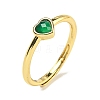 Heart Natural Dyed & Heated Green Onyx Agate Adjustable Rings RJEW-Q818-02G-04-2