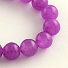 Dyed Natural White Jade Round Bead Strands G-Q937-17-1