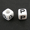 Letter Acrylic European Large Hole Beads X-OPDL-R050-10mm-P-1