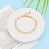 Brass Heart Link Chain Bracelets for Women BJEW-N032-08B-G-1