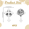 4Pcs Cross Stainless Steel Lapel Pin Back Brooches for Backpack Clothes JEWB-GA0001-53P-2
