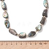 Natural Abalone Shell/Paua Shell Nuggets Beaded Necklaces NJEW-JN05972-4