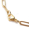 304 Stainless Steel Oval Link Bracelet and Necklace with Paperclip Chains SJEW-JS01254-9