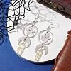 Natural Quartz Crystal & 201 Stainless Steel Dangle Earrings EJEW-TA00429-2