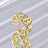 Brass Micro Pave Clear Cubic Zirconia Open Cuff Rings for Women RJEW-K289-02G-B-1