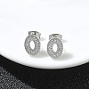 304 Stainless Steel Micro Pave Clear Cubic Zirconia Stud Earrings STAS-Z107-01P-03-1